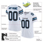 Custom White Black-Panther Blue Mesh Authentic Football Jersey Custom White Black-Panther Blue Mesh Authentic Football Jersey