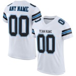 Custom White Black-Panther Blue Mesh Authentic Football Jersey Custom White Black-Panther Blue Mesh Authentic Football Jersey