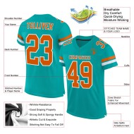 Custom Aqua Texas Orange-White Mesh Authentic Football Jersey Custom Aqua Texas Orange-White Mesh Authentic Football Jersey