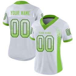 Custom White Neon Green-Navy Mesh Drift Fashion Football Jersey Custom White Neon Green-Navy Mesh Drift Fashion Football Jersey